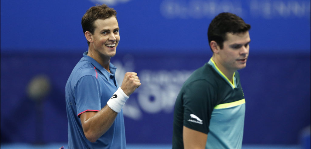 Vasek Pospisil en Milos Raonic © Philippe Buissin (Imagellan)