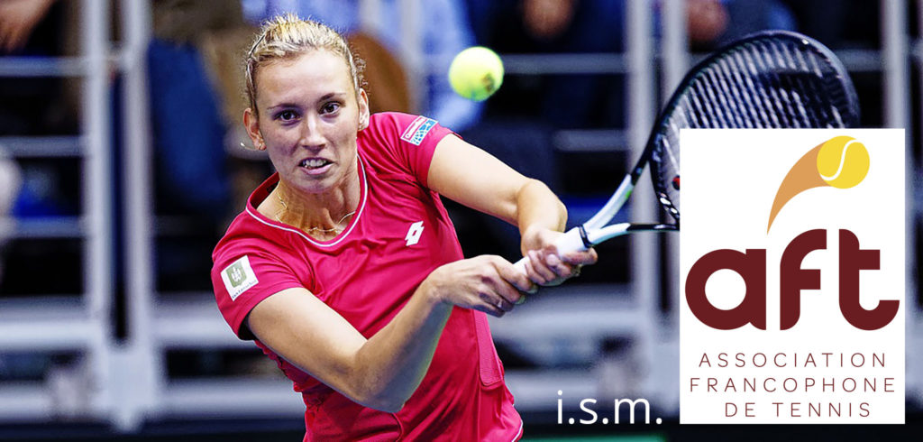 Elise Mertens met AFT logo - © Richard Van Loon