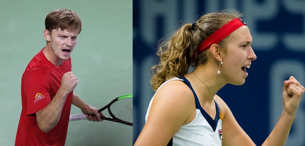 David Goffin en Elise Mertens - © Vincent Van Doornick (Imagellan) en Jimmie48 Tennis Photography (www.j48tennis.net)