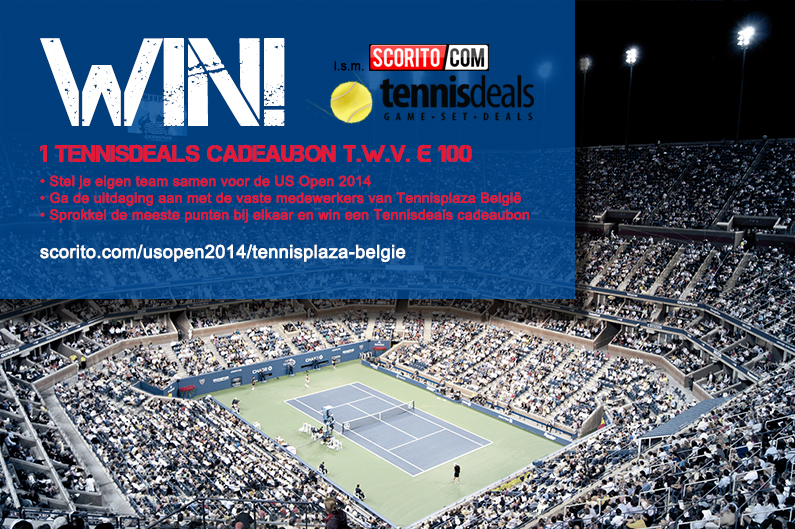 Tennisplaza België wedstrijd 1 Tennisdeals cadeaubon (US Open 2014)