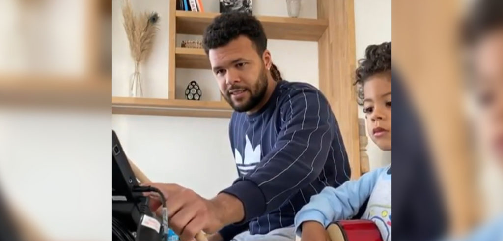 Jo-Wilfried Tsonga en zoontje Sugar - © Jo-Wilfried Tsonga (Instagram)