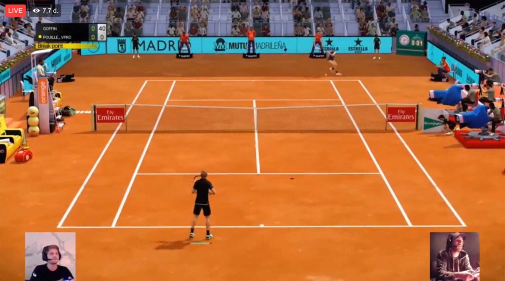 David Goffin en Lucas Pouille - © Mutua Madrid Open Virtual Pro