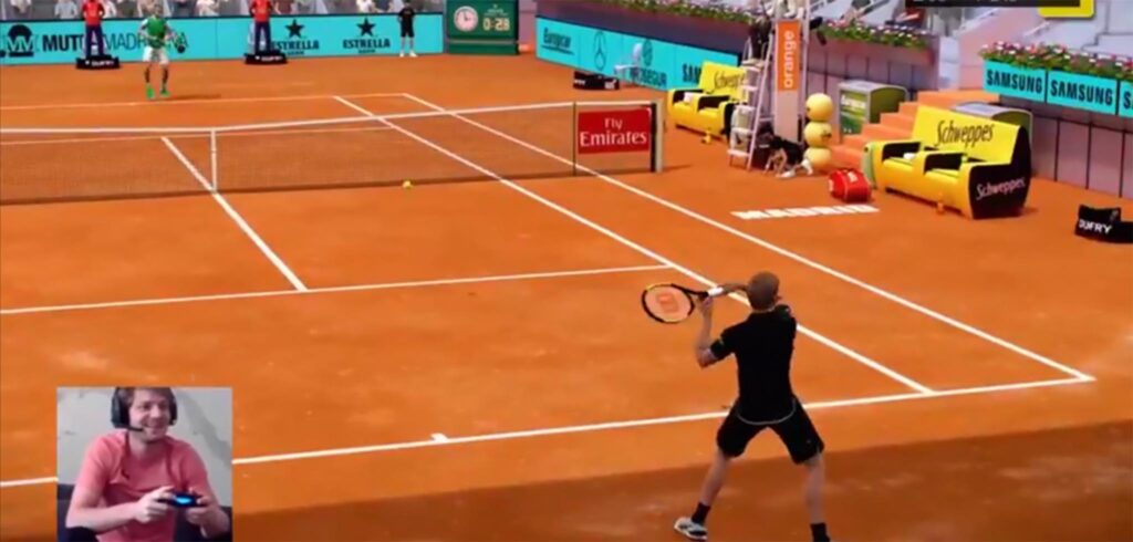 David Goffin en Stefanos Tsitsipas - © Mutua Madrid Open Virtual Pro