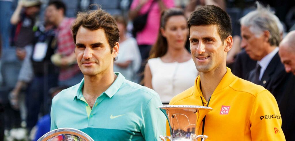 Roger Federer en Novak Djokovic - © mirsasha (Flickr)