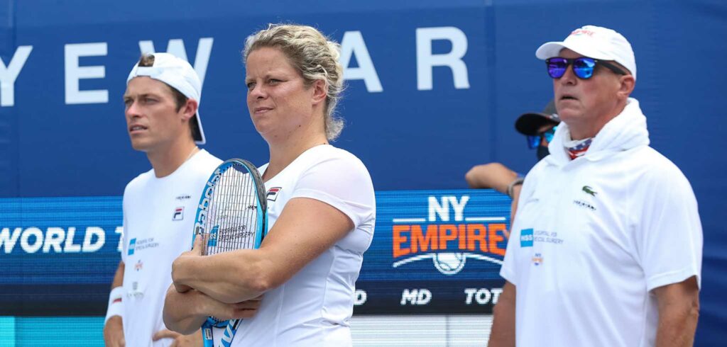 Neal Skupski, Kim Clijsters en Luke Jensen - © World TeamTennis